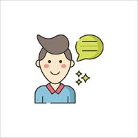 A man with a speech bubble above his head vector