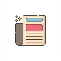 A newspaper icon with a star on it vector