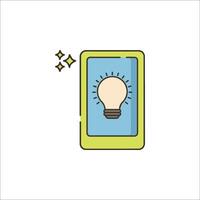A smartphone with a light bulb on it vector