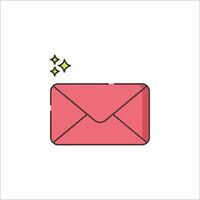 An email envelope icon with a star on it vector