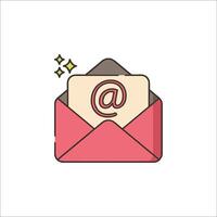 Email icon with a star on top vector