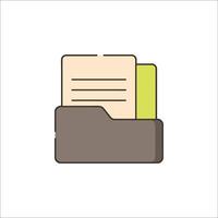 A folder with paper and a note inside vector