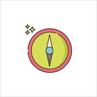 A compass icon with a star on it vector