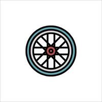 A wheel with a red and blue center vector
