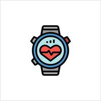 A watch with a heart on it vector