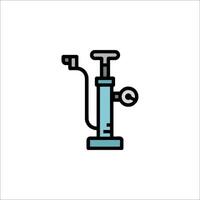A blue and black line drawing of a pump vector