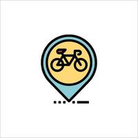 A bicycle icon on a map pointer vector