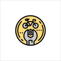A bicycle icon with a wrench in the middle vector