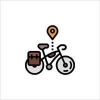 A bicycle with a map pin on it vector