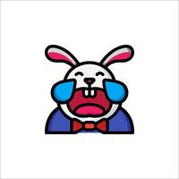 A cartoon rabbit with a blue nose and a bow tie vector