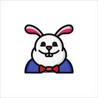 A cartoon bunny with a bow tie on his head vector