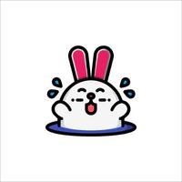 A cartoon bunny with a big smile on its face vector