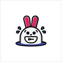 A cartoon bunny with a smile on its face vector