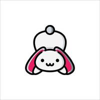 A cute bunny with a pink nose and ears vector