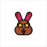 A cartoon bunny with stars on its face vector