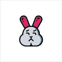 A cartoon bunny with a sad face vector