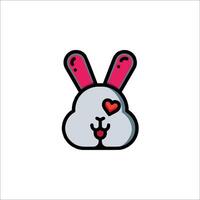 A cartoon bunny with a heart on its head vector