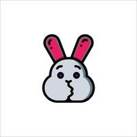 A cartoon bunny with pink ears and a nose vector