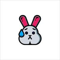 A cartoon bunny with a tear on its face vector