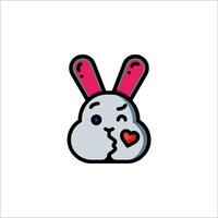 A cute bunny with a heart on its face vector