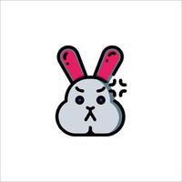 A cartoon bunny with a face and ears vector