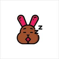 A cartoon bunny with its eyes closed vector