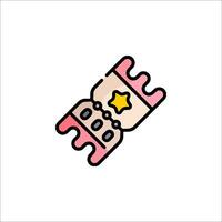 A cartoon ticket icon with a star on it vector