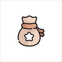 A bag with a star on it, with a star on the top vector