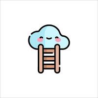 A cloud with a ladder on top of it vector