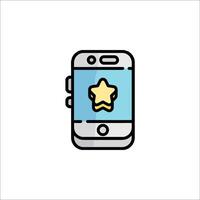 A smartphone with a star icon on it vector