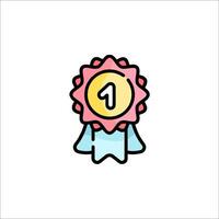 A cartoon award ribbon with the number one on it vector