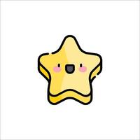 A cute star with a smile on its face vector