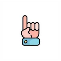 A hand with a finger up and a finger pointing vector