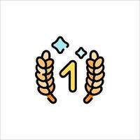 The number one is shown in a line icon vector