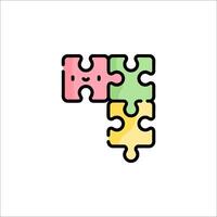 A puzzle piece with a smiley face on it vector
