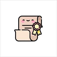 A cute paper with a ribbon and a smiley face vector