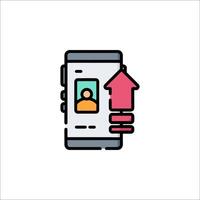 A phone with an arrow pointing to the screen vector