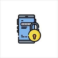 A phone with a lock and a padlock icon vector