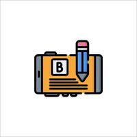 A pencil and a book icon on a white background vector