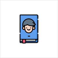 A man is on a book icon vector
