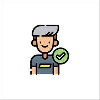 A man with a check mark on his forehead vector
