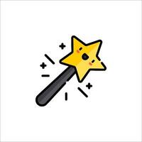 A cartoon star with a wand and a smile vector