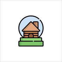 A snow globe with a house inside vector