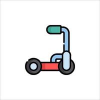 A small toy car with a handle on it vector