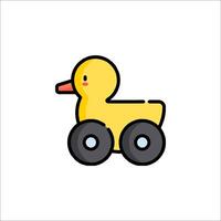 A yellow duck in a toy car vector