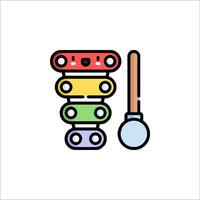 A colorful toy stack with a toy hammer vector