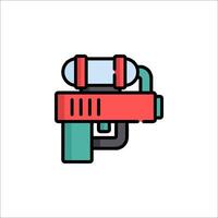A red and green water gun icon on a white background vector