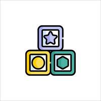 A colorful cube icon with a star on top vector
