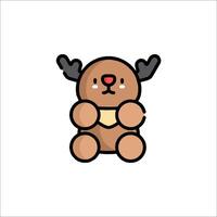 A teddy bear with a deer head sitting on its back vector