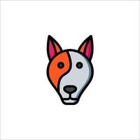 A dog head with a red and orange color scheme vector